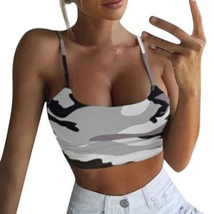Womens camouflage crop tank top